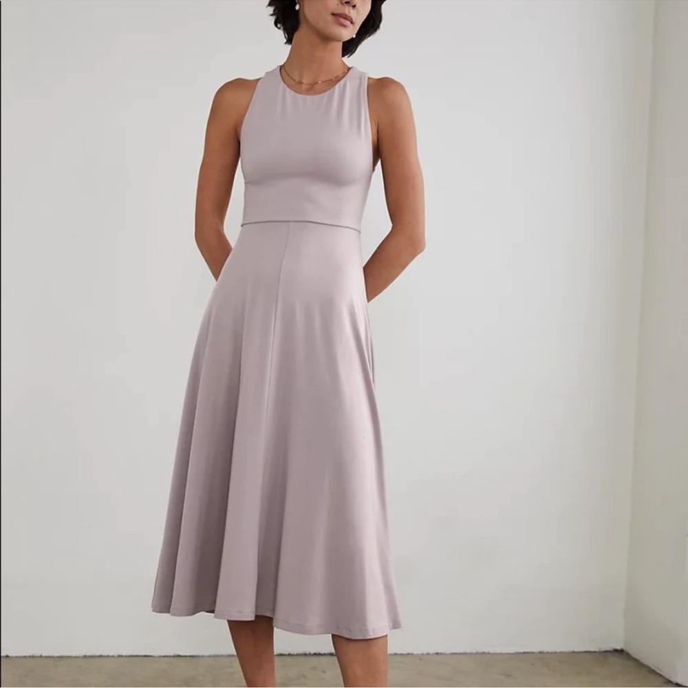 Aritzia Wilfred Beach Dress open back criss cross creme S